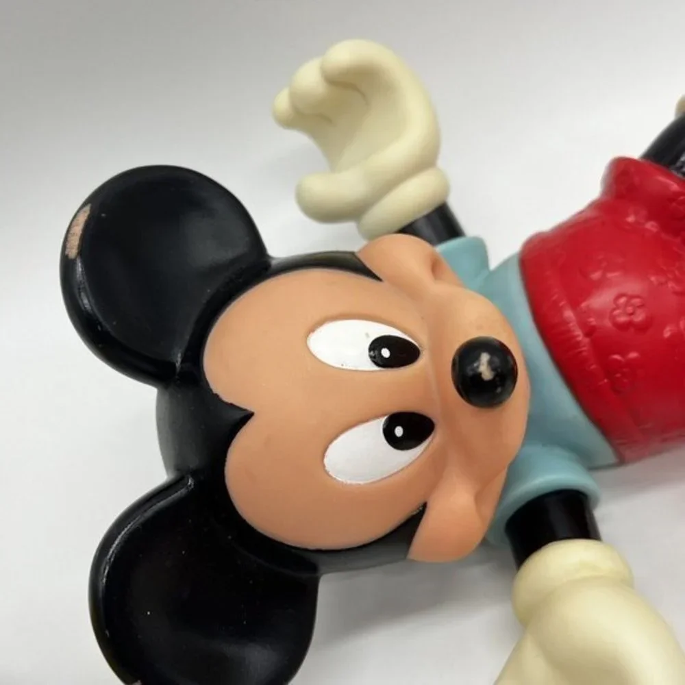 VINTAGE DISNEY‎ MICKEY MOUSE WITH BLUE SHIRT AND RED SHORT VINYL FIGURE DOLL